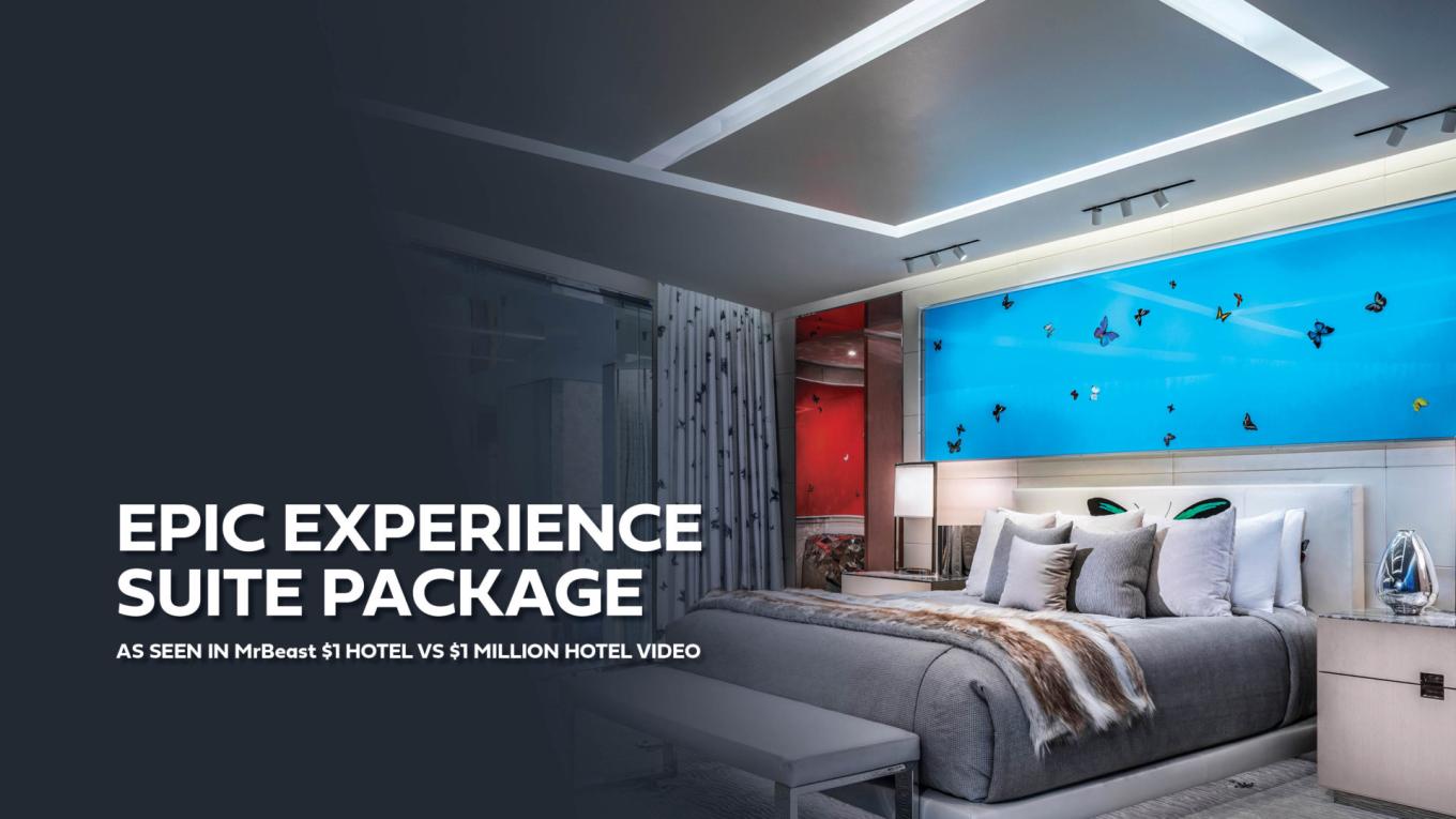 Epic Experience Suite Package, As seen in MrBeast’s $1 vs $1,000,000 Hotel Room! 