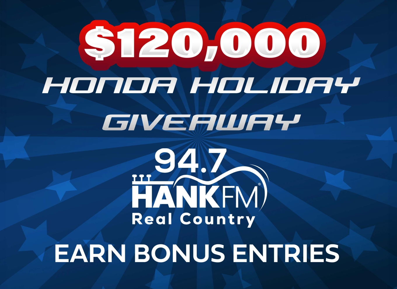 $120,000 Honda Holiday Bonus Entries 